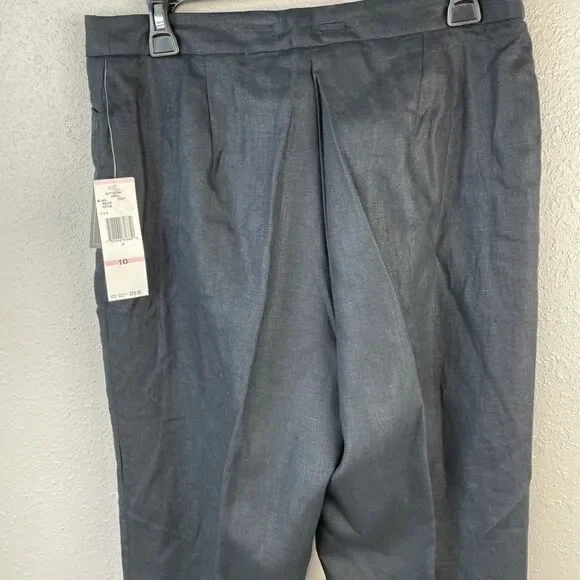 NWT Jones New York Black Linen Blend Cropped Slack - Picture 5 of 6